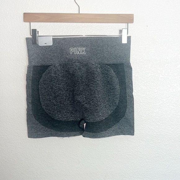 Pink Victoria's Secret High Waist Gray Seamless Butt Contour Workout Shortie NEW - Picture 5 of 9